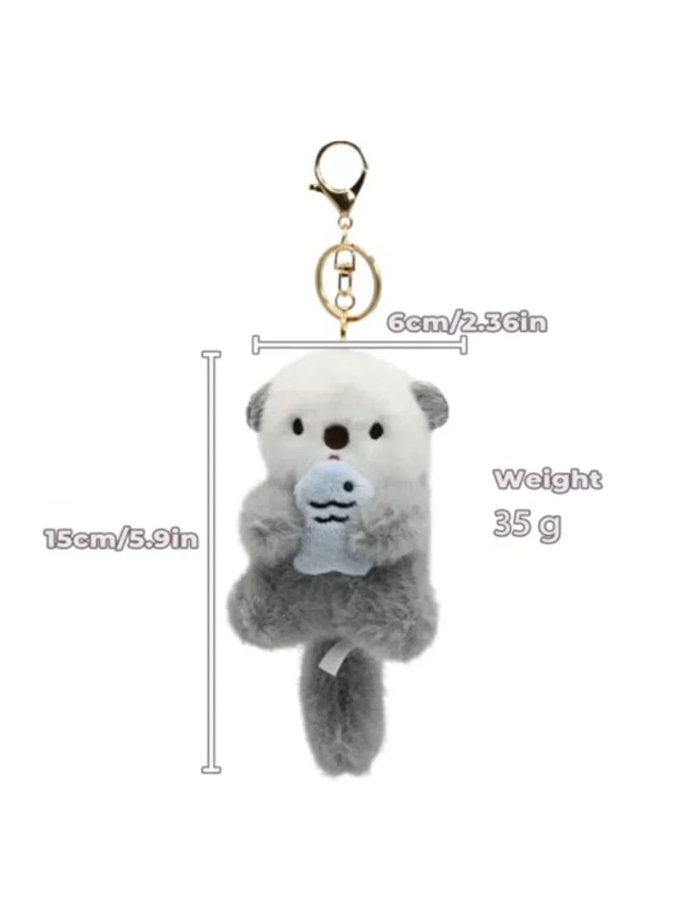 Plush Otter Keychain Charm Bag Accessory Cute Animal Gift for Backpack